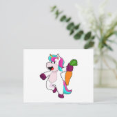 Unicorn with Carrot Briefkaart (Staand voorkant)