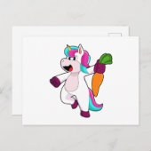 Unicorn with Carrot Briefkaart (Voorkant / Achterkant)