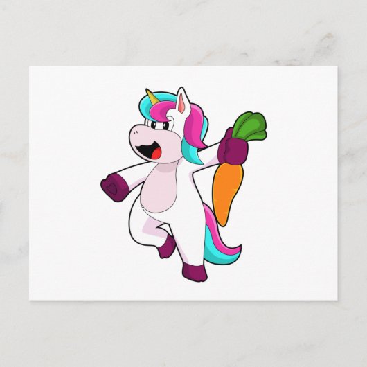 Unicorn with Carrot Briefkaart (Voorkant)