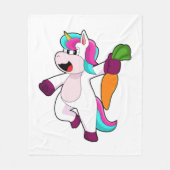 Unicorn with Carrot Fleece Deken (Voorkant)