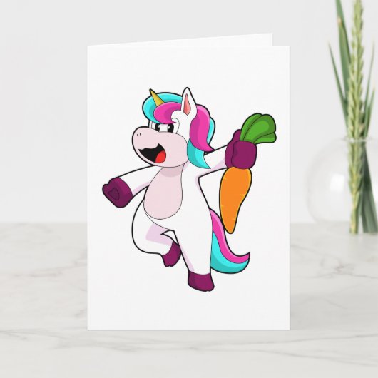 Unicorn with Carrot Kaart (Voorkant)