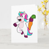 Unicorn with Carrot Kaart (Gele Bloem)