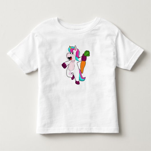 Unicorn with Carrot Kinder Shirts (Voorkant)