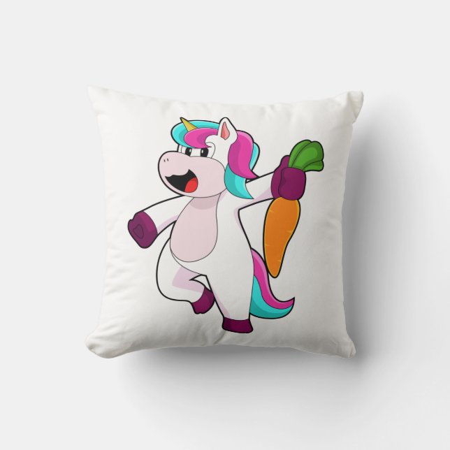 Unicorn with Carrot Kussen (Voorkant)