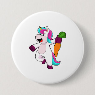 Unicorn with Carrot Ronde Button 7,6 Cm