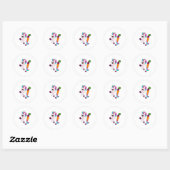 Unicorn with Carrot Ronde Sticker (Vel)