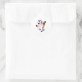 Unicorn with Carrot Ronde Sticker (Tas)