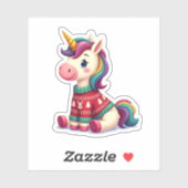 Unicorn with Christmas Sweater Unicorn Girls Chris Sticker (Vel)