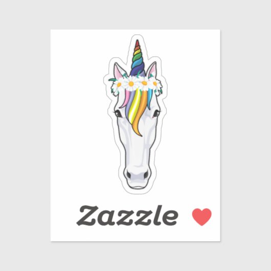 Unicorn with Flowers Sticker (Vel)
