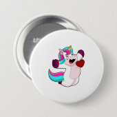 Unicorn with Heart Ronde Button 7,6 Cm (Voorkant /achterkant)