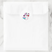 Unicorn with Heart Ronde Sticker (Tas)