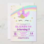 Unicorn with Magic Rainbow Birthday Girl Kaart (Voorkant)