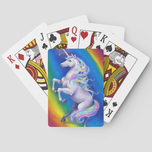 Unicorn with Rainbow Pokerkaarten (Achterkant)