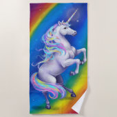 Unicorn with Rainbow Strandlaken (Voorkant)