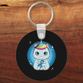 Unicorn With Ribbon Diabetes Awareness Sleutelhanger (Voorkant)