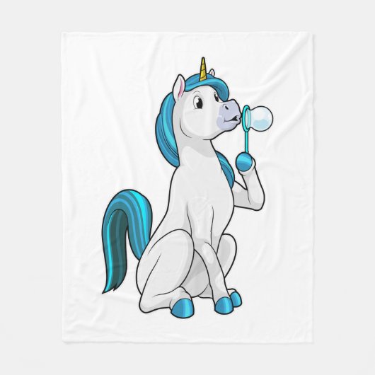 Unicorn with Soap bubbles Fleece Deken (Voorkant)