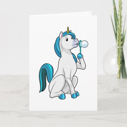 Unicorn with Soap bubbles Kaart (Voorkant)