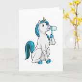 Unicorn with Soap bubbles Kaart (Gele Bloem)