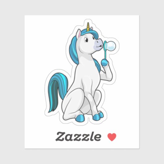 Unicorn with Soap bubbles Sticker (Vel)