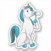 Unicorn with Soap bubbles Sticker (Voorkant)
