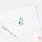Unicorn with Soap bubbles Vierkante Sticker (Envelop)