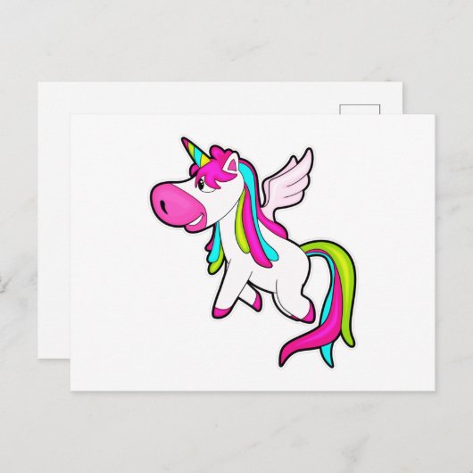 Unicorn with Wings Briefkaart (Voorkant / Achterkant)