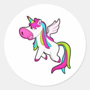 Unicorn with Wings Ronde Sticker