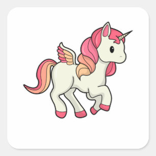 Unicorn with Wings Vierkante Sticker