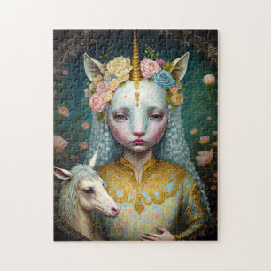 Unicorn Woman Fantasy Art Legpuzzel