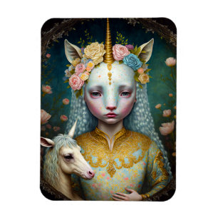 Unicorn Woman Fantasy Art Magneet