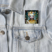 Unicorn Woman Fantasy Art Vierkante Button 5,1 Cm (In situ)