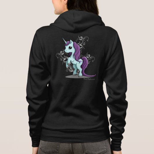 Unicorn Women's Zip up Hoodie Sweatshirt (Achterkant)