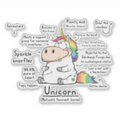 Unicorn Wordy Art Vinyl Sticker (Voorkant)