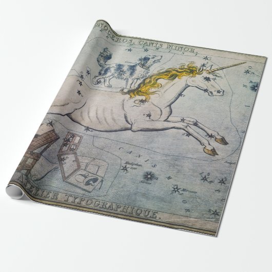 Unicorn Wrapping of Decoupage Paper Cadeaupapier (Uitgerold)