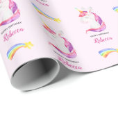 Unicorn Wrapping Paper (Waterverf regenboog) Cadeaupapier (Rol Hoek)