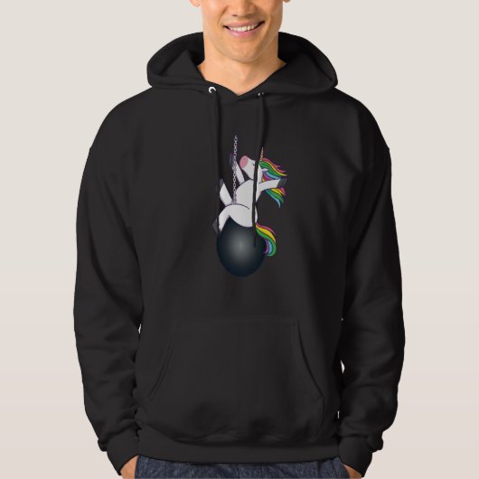 unicorn wrecking ball saying hoodie (Voorkant)