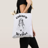 Unicorn Writer - All-Over-Print Canvas tas, middel Tote Bag (Dichtbij)