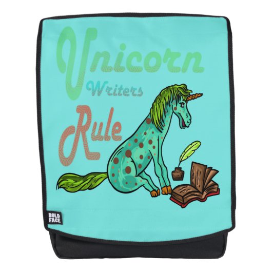 Unicorn Writers Rule Rugtassen (Voorkant)