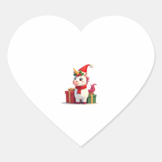 Unicorn Xmas Decoration Santa Unicorn Christmas T- Hart Sticker