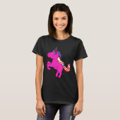 Unicorn Yarrow Pink Patriotic USA Flag Mane Art T-shirt (Voorkant volledig)