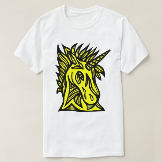 "Unicorn Yellow Black" Mannen T-Shirt (Design voorkant)