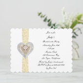 Unicorn Yellow Lace Bachelorette Party Invitation Kaart (Staand voorkant)