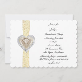 Unicorn Yellow Lace Bachelorette Party Invitation Kaart