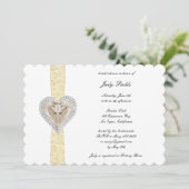 Unicorn Yellow Lace Bridal Shower Kaart (Staand voorkant)