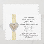 Unicorn Yellow Lace Rehearsal Dinner Invitation Kaart (Voorkant / Achterkant)