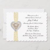 Unicorn Yellow Lace Rehearsal Dinner Invitation Kaart (Voorkant)