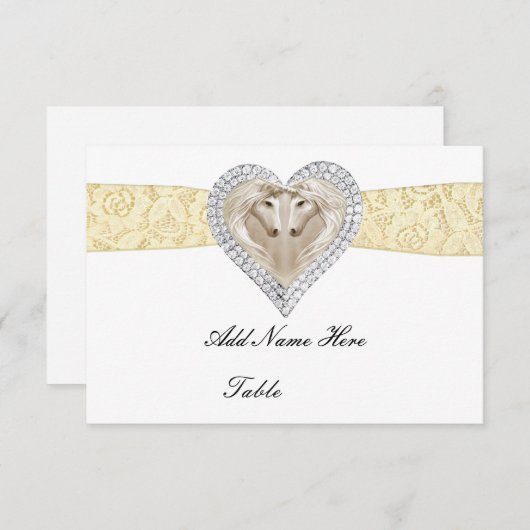 Unicorn Yellow Lace Table Kaart (Voorkant / Achterkant)