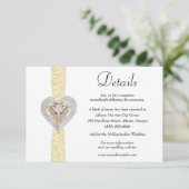 Unicorn Yellow Lace Wedding Details Informatiekaartje (Staand voorkant)