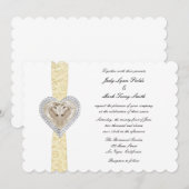 Unicorn Yellow Lace Wedding Invitation Kaart (Voorkant / Achterkant)