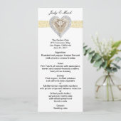 Unicorn Yellow Lace Wedding Menu Kaart (Staand voorkant)
